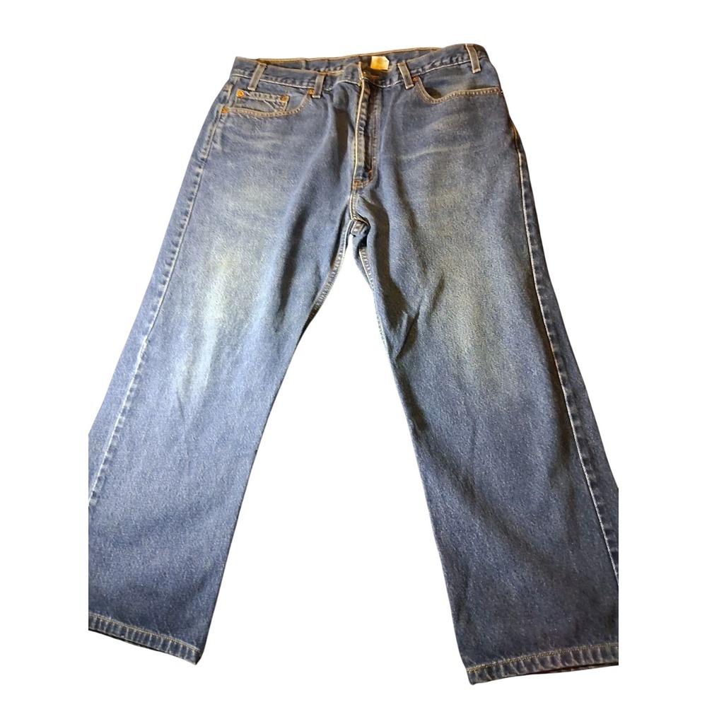 Vintage 90s Levis 505 Jeans 38x30 - Dark Wash Straight Leg Blue Faded Relaxed